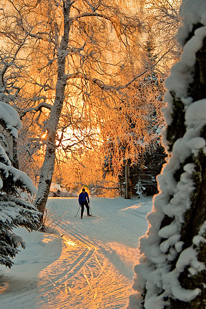 Sunset ski
